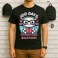 100th Day Of School Funny 100 Days I Axolotl Questions T-Shirt thumb 6