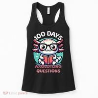 100th Day Of School Funny 100 Days I Axolotl Questions Women's Tank Top thumb 0