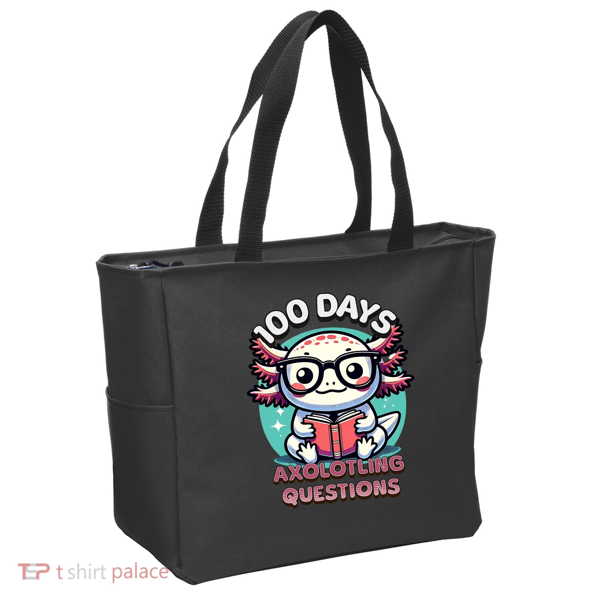 100th Day Of School Funny 100 Days I Axolotl Questions Tote Bag