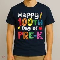 100 Days Of Pre K Teacher And Student Teacher Boy Girl T-Shirt thumb 3