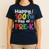 100 Days Of Pre K Teacher And Student Teacher Boy Girl T-Shirt thumb 4