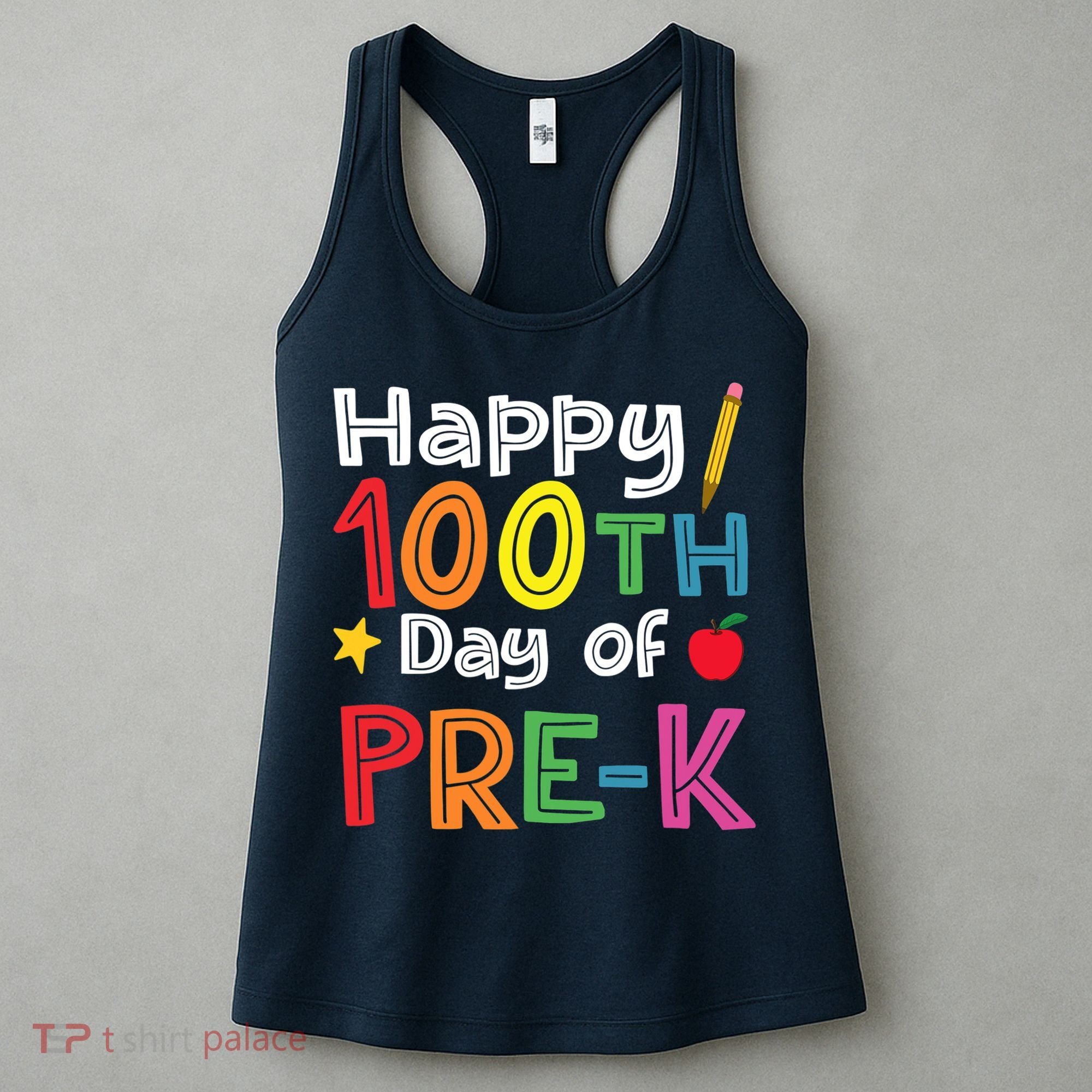 100 Days Of Pre K Teacher And Student Teacher Boy Girl Women's Tank Top