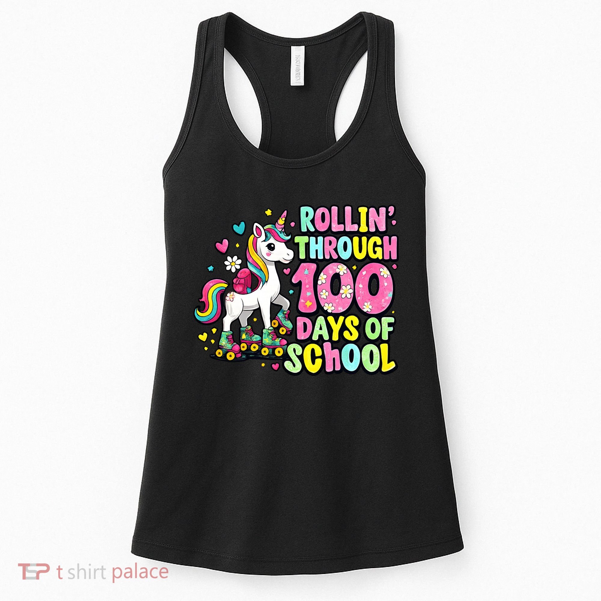 100 Days Of School Unicorn 100th Day Smarter Teacher Students Women's Tank Top
