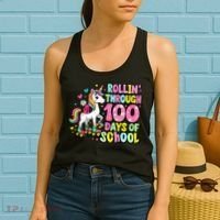 100 Days Of School Unicorn 100th Day Smarter Teacher Students Women's Tank Top thumb 2