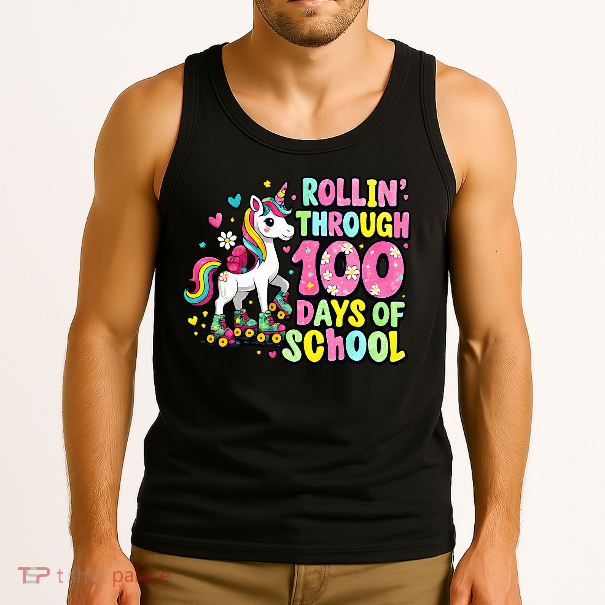 100 Days Of School Unicorn 100th Day Smarter Teacher Students Tank Top