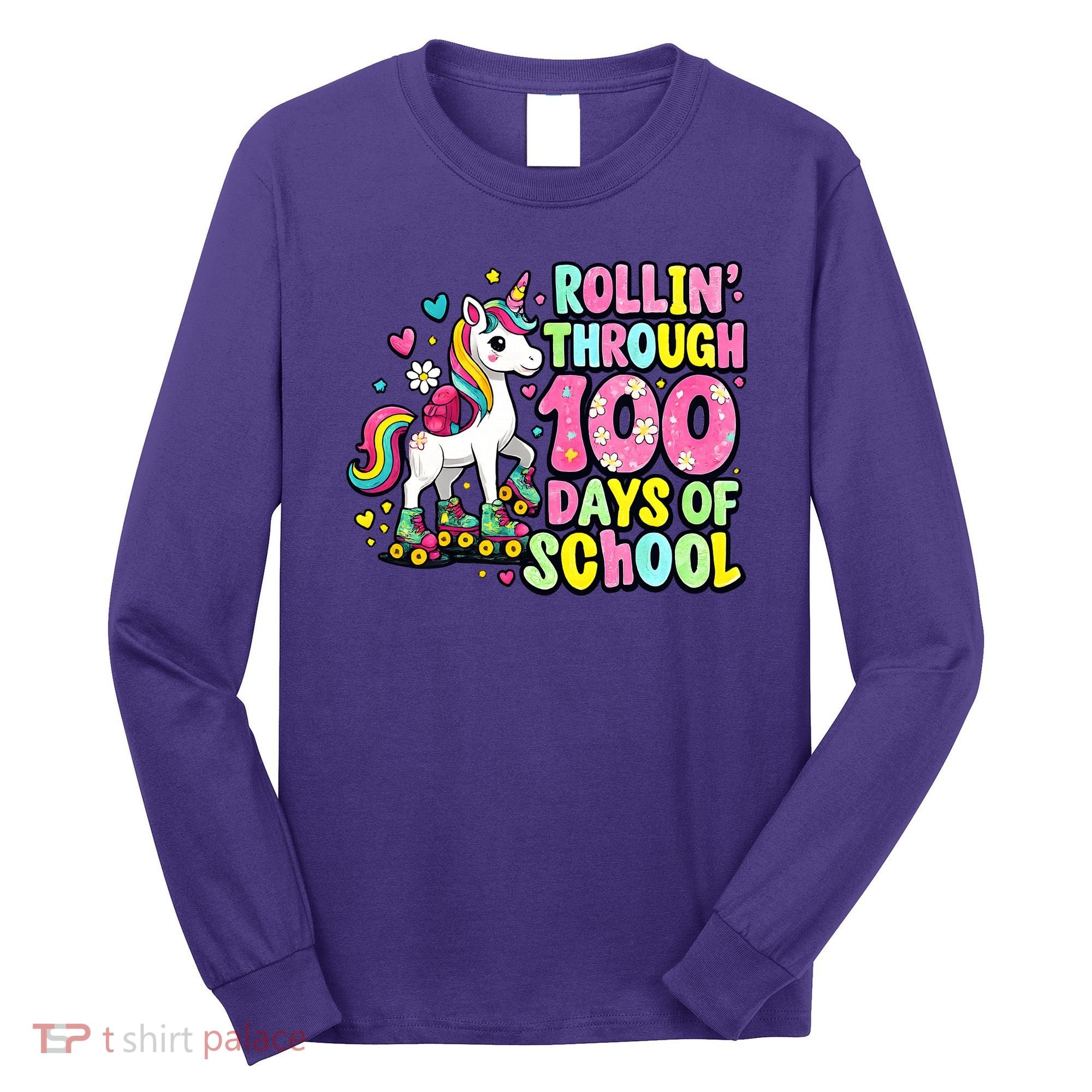 100 Days Of School Unicorn 100th Day Smarter Teacher Students Long Sleeve Shirt