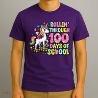 100 Days Of School Unicorn 100th Day Smarter Teacher Students T-Shirt thumb 3