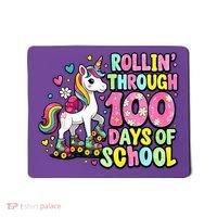 100 Days Of School Unicorn 100th Day Smarter Teacher Students Mousepad thumb 0