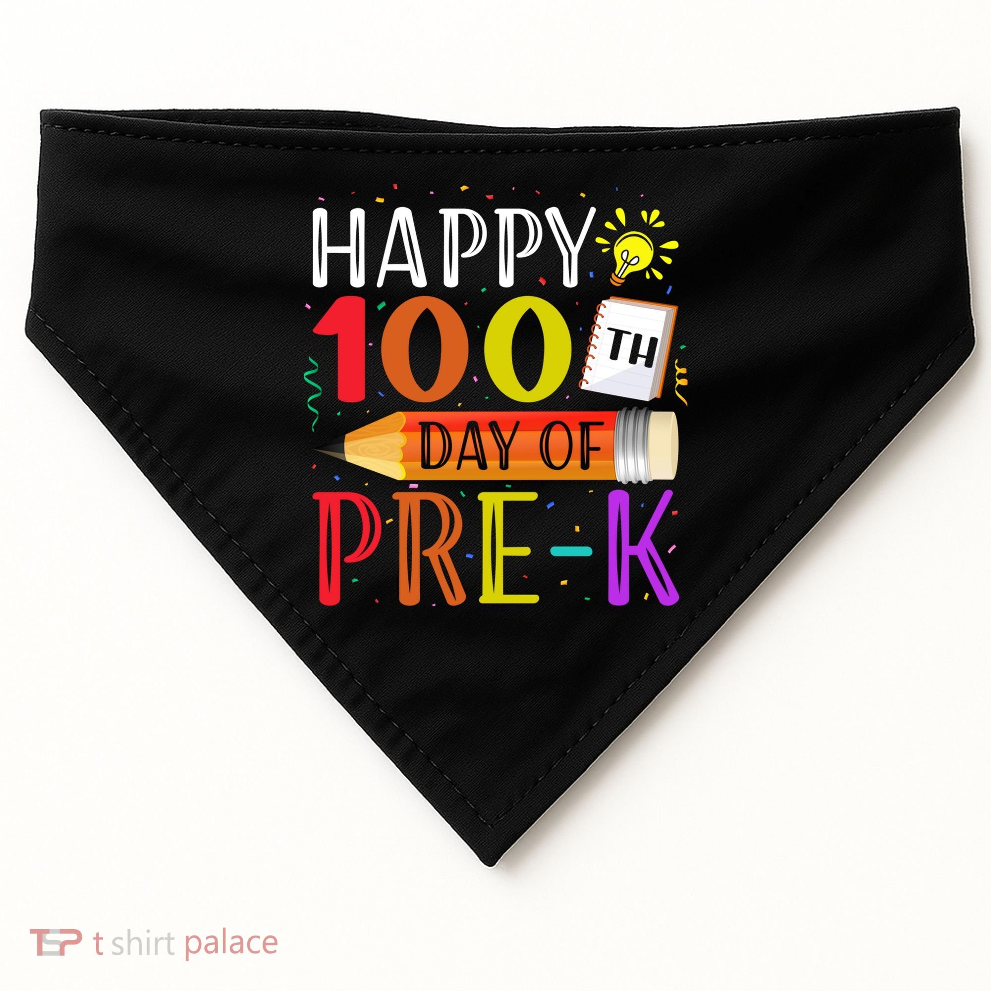100 Days Of School Teacher Student 100th Day Pregiftk Gift USA-Made Doggie Bandana