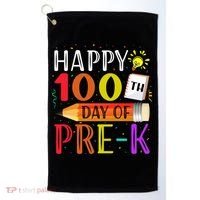 100 Days Of School Teacher Student 100th Day Pregiftk Gift Golf Towel thumb 0