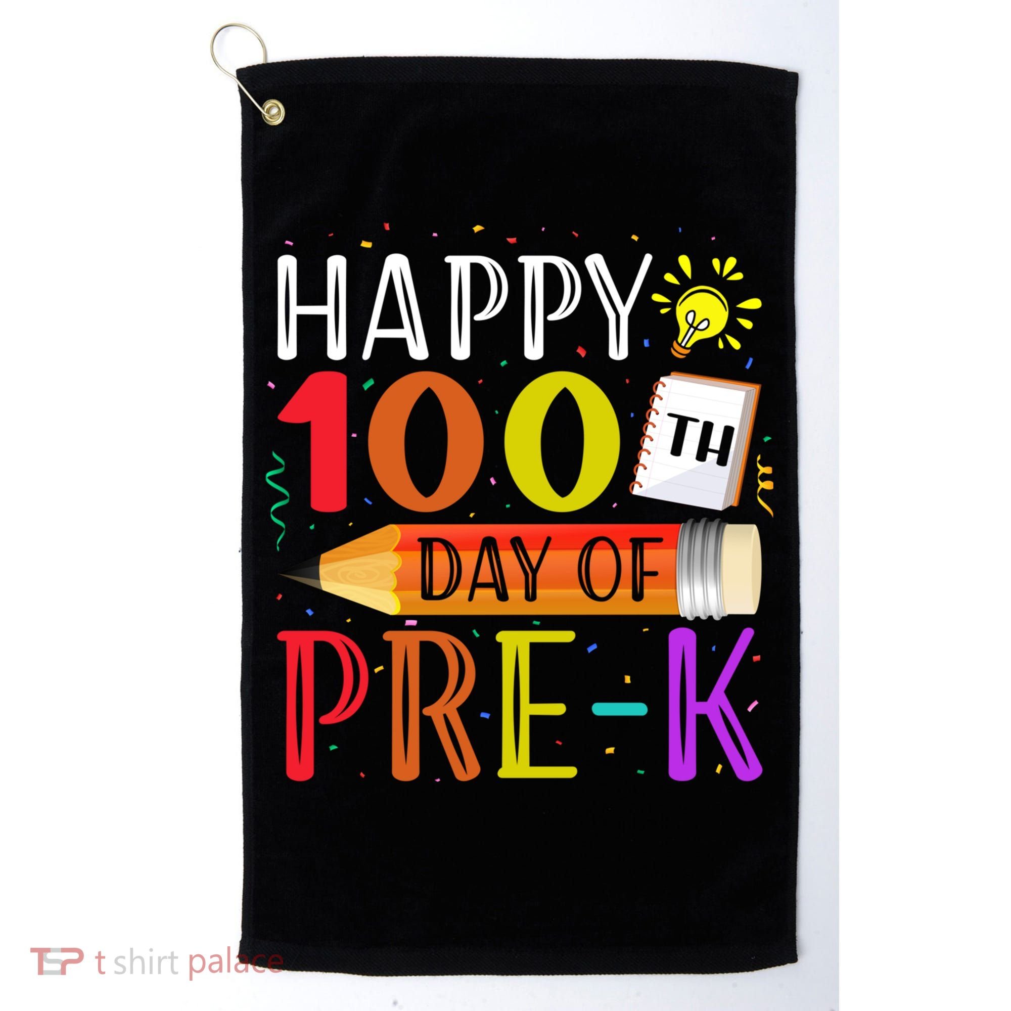 100 Days Of School Teacher Student 100th Day Pregiftk Gift Golf Towel