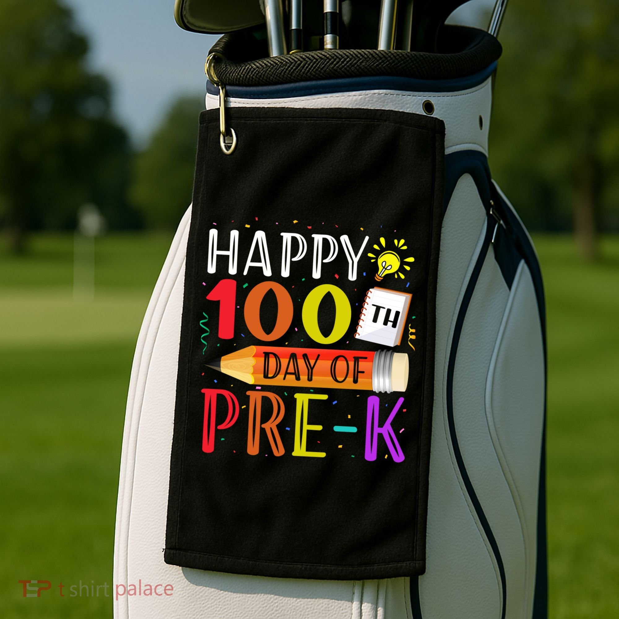 100 Days Of School Teacher Student 100th Day Pregiftk Gift Golf Towel