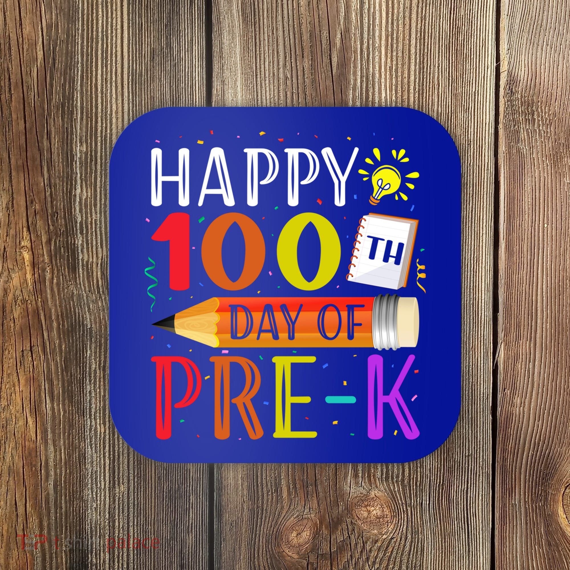 100 Days Of School Teacher Student 100th Day Pregiftk Gift Coaster