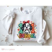 101 Days Of School 100 Days Of School Funny Cute Dogs Sweatshirt thumb 2