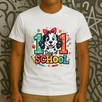 101 Days Of School 100 Days Of School Funny Cute Dogs T-Shirt thumb 3