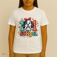 101 Days Of School 100 Days Of School Funny Cute Dogs T-Shirt thumb 4
