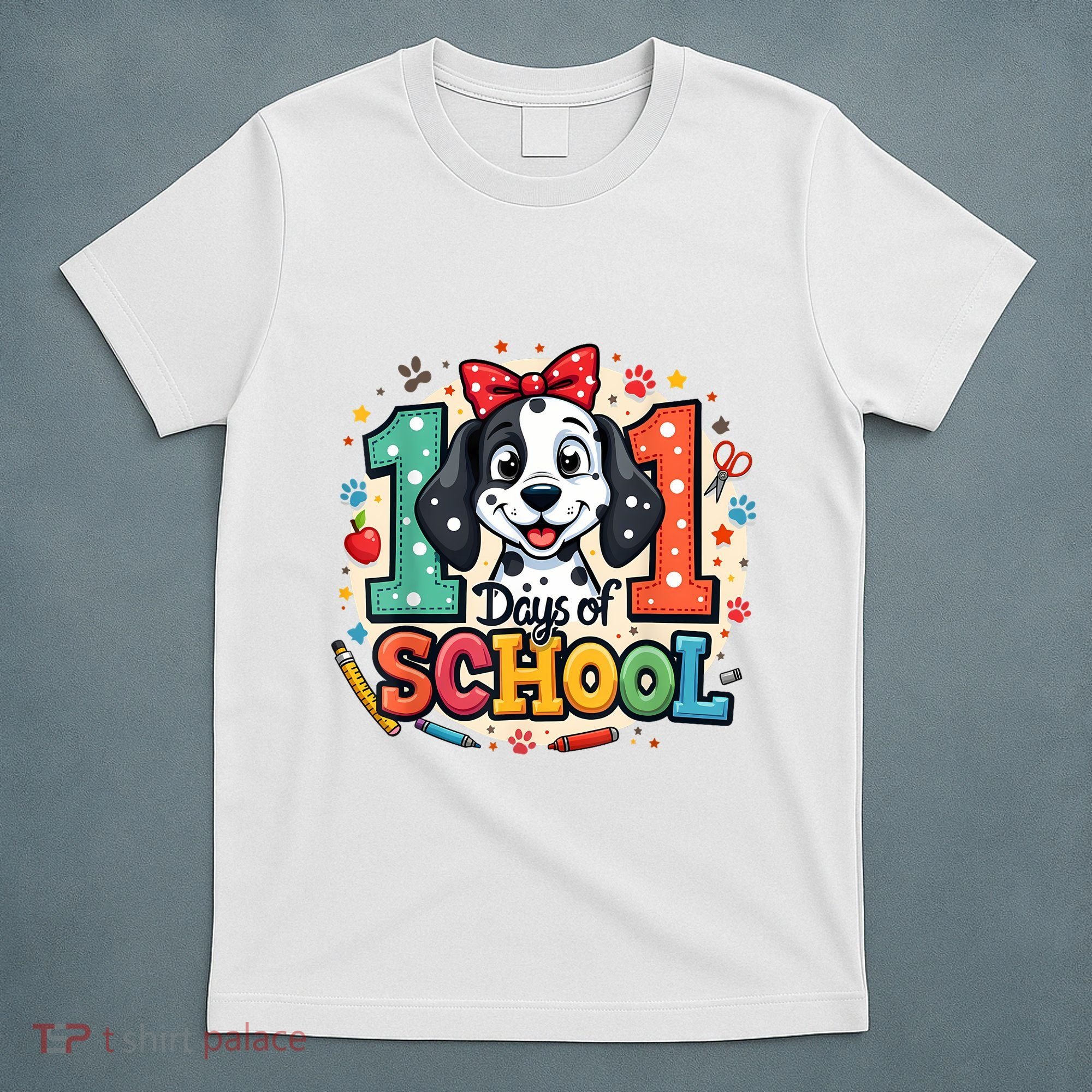 101 Days Of School 100 Days Of School Funny Cute Dogs T-Shirt