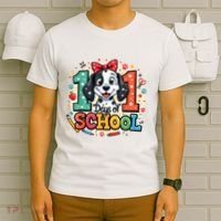 101 Days Of School 100 Days Of School Funny Cute Dogs T-Shirt thumb 6