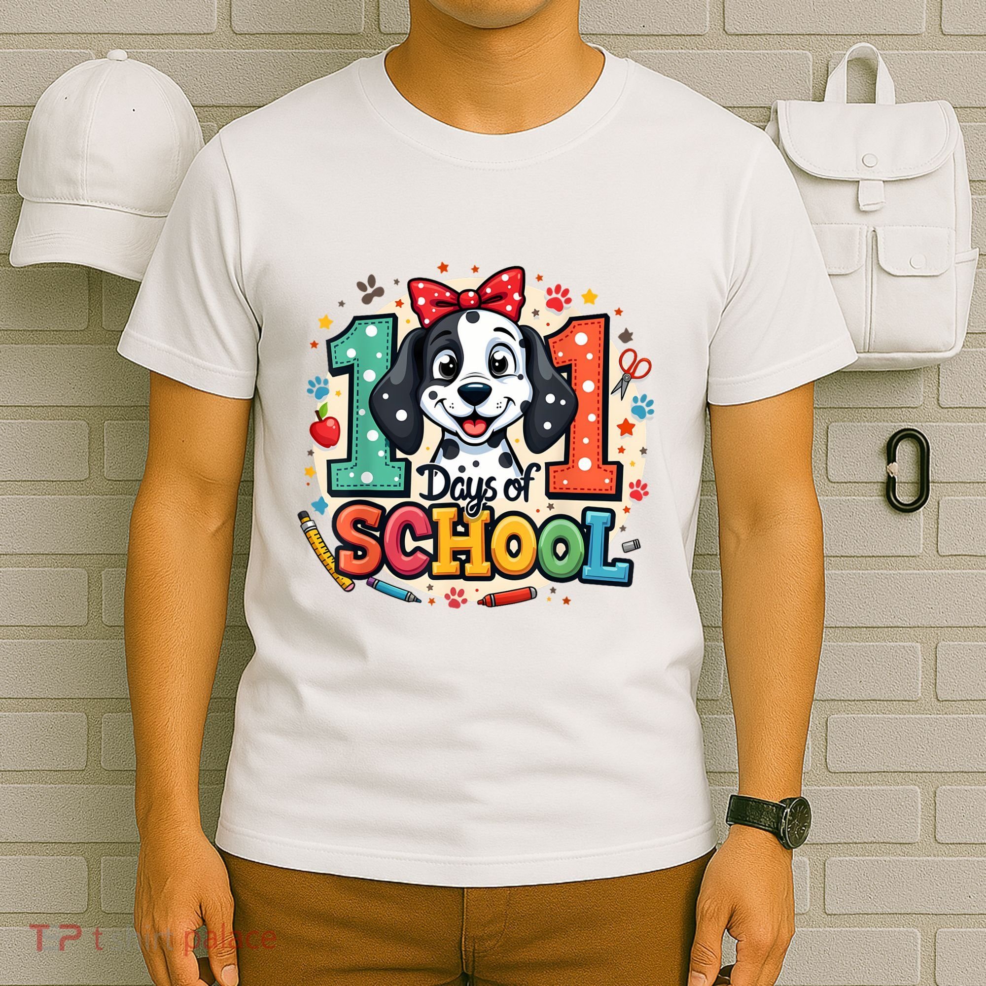 101 Days Of School 100 Days Of School Funny Cute Dogs T-Shirt