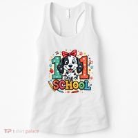 101 Days Of School 100 Days Of School Funny Cute Dogs Women's Tank Top thumb 0