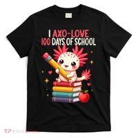 100 Days Of School For Girl 100th Day Of School Axolotl  T-Shirt thumb 0