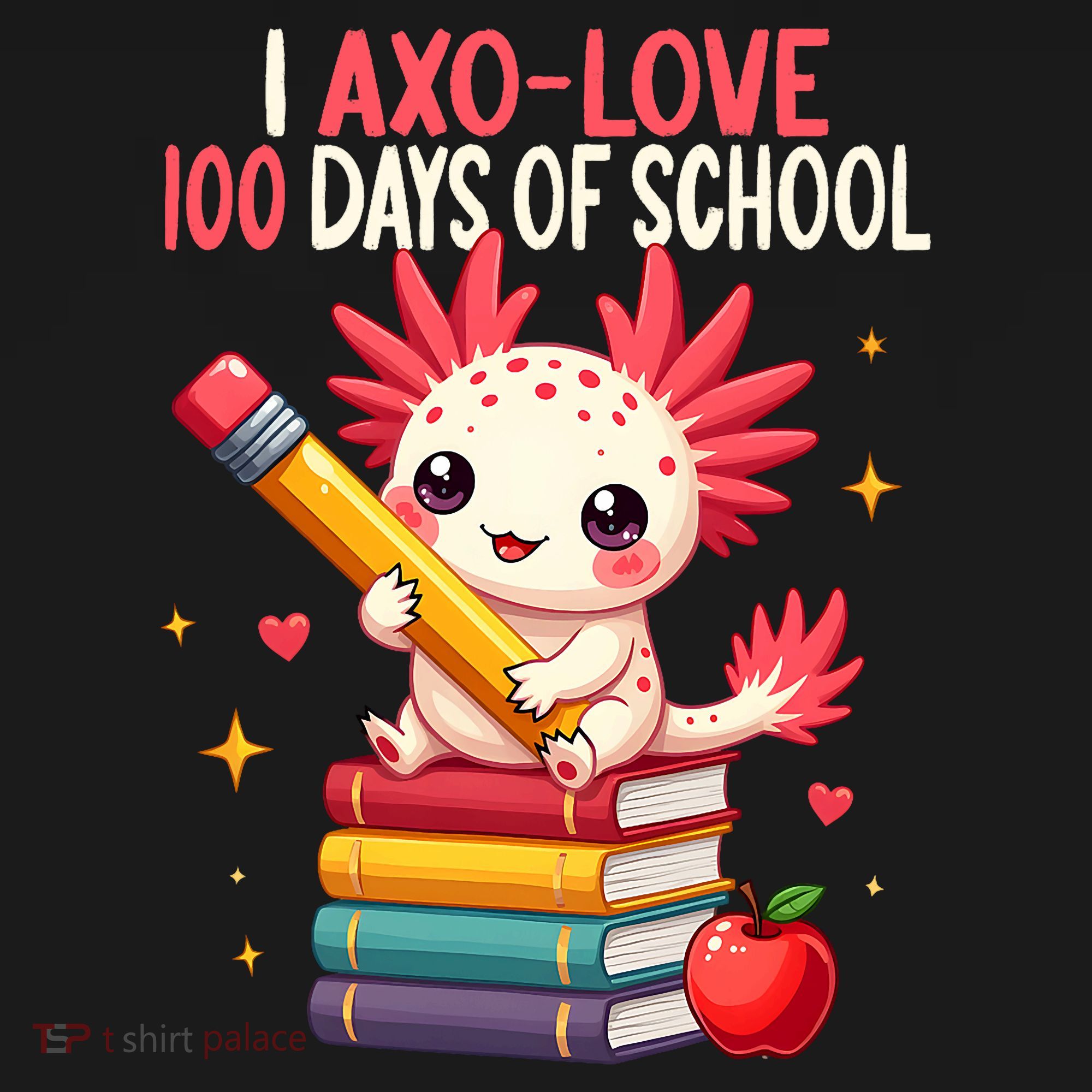 100 Days Of School For Girl 100th Day Of School Axolotl  T-Shirt