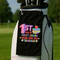1st Day Of First Grade Pray For My Teacher Golf Towel thumb 2