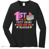 1st Day Of First Grade Pray For My Teacher Women's Long Sleeve Shirt thumb 0