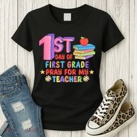 1st Day Of First Grade Pray For My Teacher Women's T-Shirt thumb 3