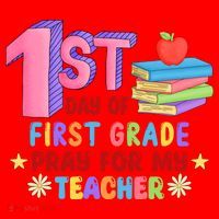 1st Day Of First Grade Pray For My Teacher Santa Hat thumb 1