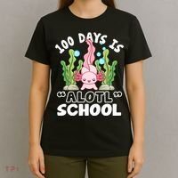 100th Day Of School 100 Days Is Alotl School Axolotl T-Shirt thumb 4