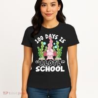 100th Day Of School 100 Days Is Alotl School Axolotl Women's T-Shirt thumb 4