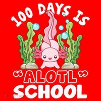 100th Day Of School 100 Days Is Alotl School Axolotl Santa Hat thumb 1