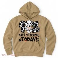 102 Days Of School Today Dalmatian Dog Funny 100th Day Hoodie thumb 0