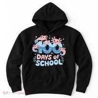 100 Days Of School Axolotl Teacher Hoodie thumb 0