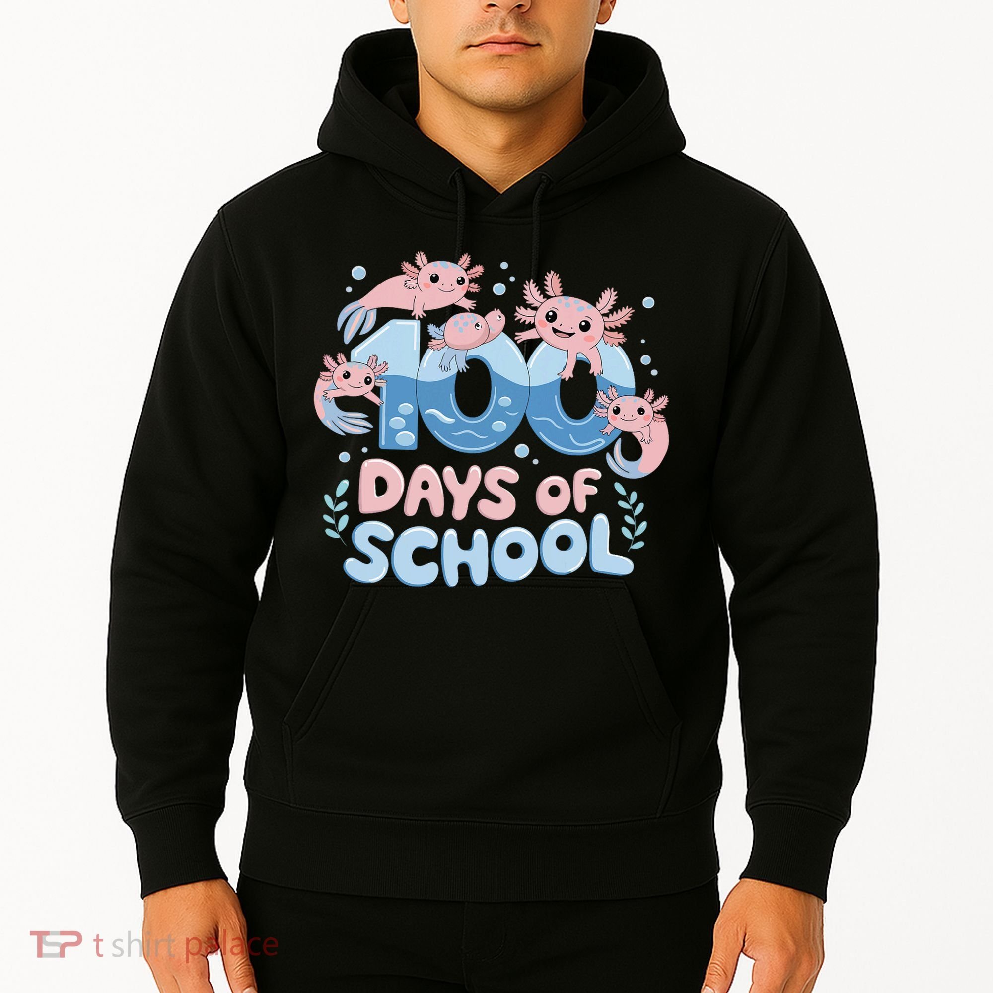 100 Days Of School Axolotl Teacher Hoodie