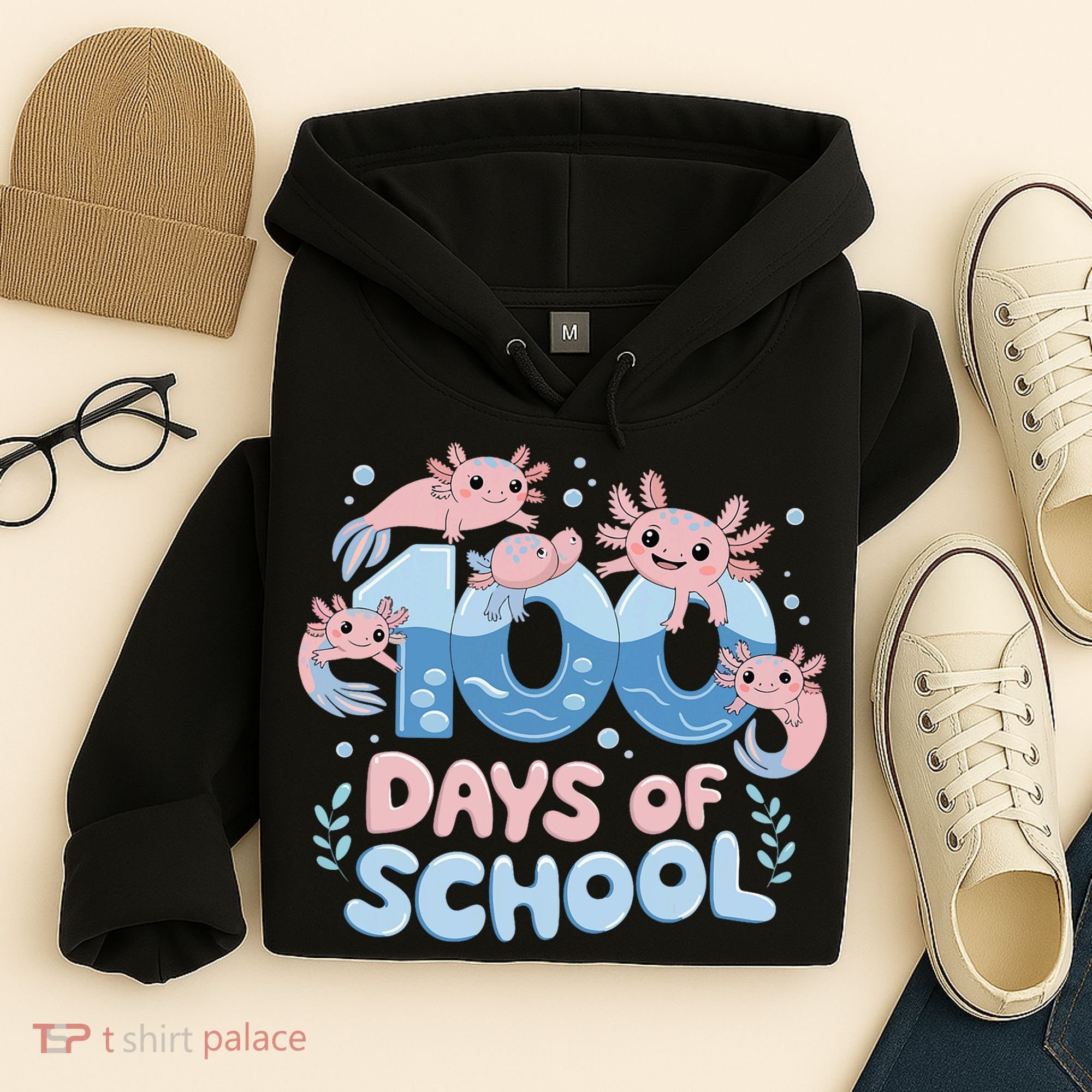 100 Days Of School Axolotl Teacher Hoodie