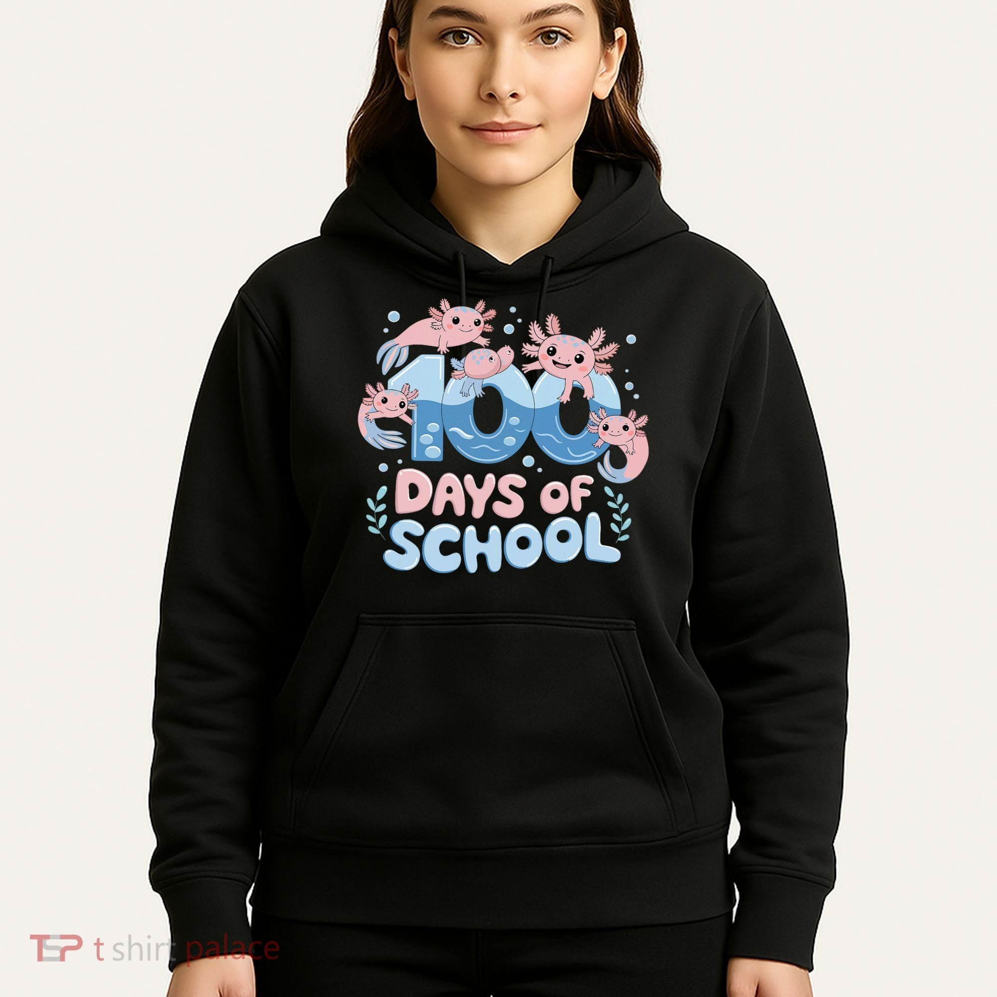 100 Days Of School Axolotl Teacher Hoodie