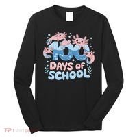 100 Days Of School Axolotl Teacher Long Sleeve Shirt thumb 0