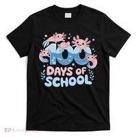 100 Days Of School Axolotl Teacher T-Shirt thumb 0