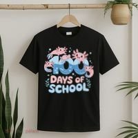 100 Days Of School Axolotl Teacher T-Shirt thumb 2