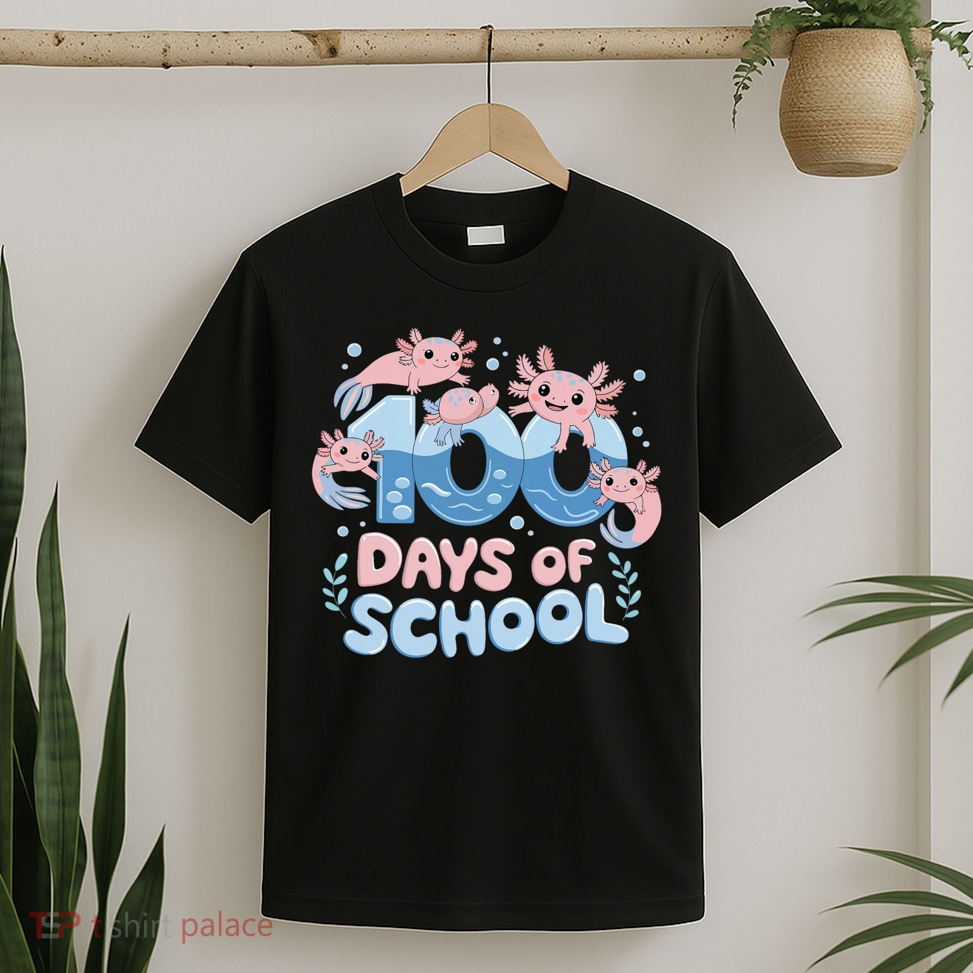 100 Days Of School Axolotl Teacher T-Shirt