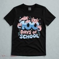 100 Days Of School Axolotl Teacher T-Shirt thumb 5