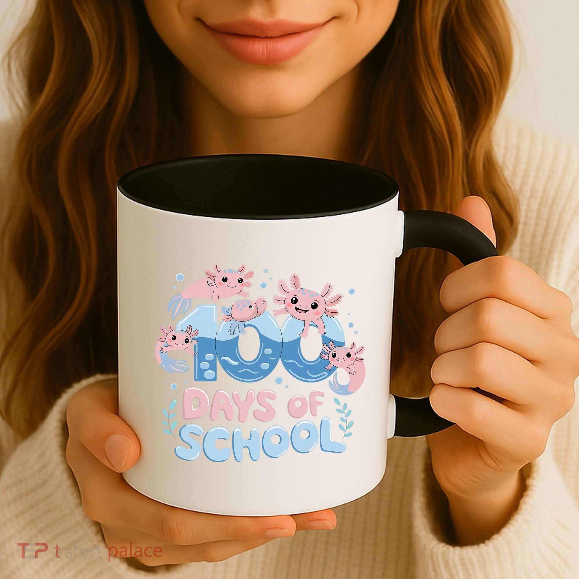 100 Days Of School Axolotl Teacher Coffee Mug