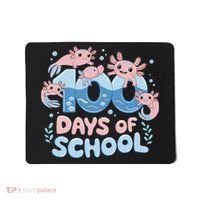 100 Days Of School Axolotl Teacher Mousepad thumb 0