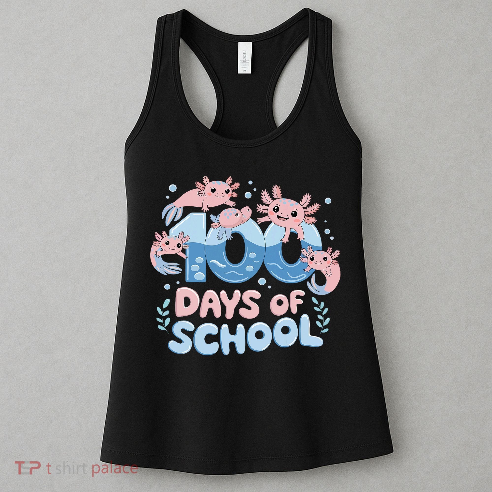 100 Days Of School Axolotl Teacher Women's Tank Top