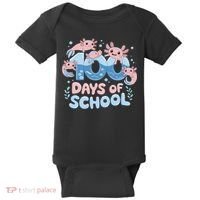100 Days Of School Axolotl Teacher Baby Bodysuit thumb 0