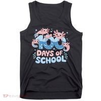 100 Days Of School Axolotl Teacher Tank Top thumb 0