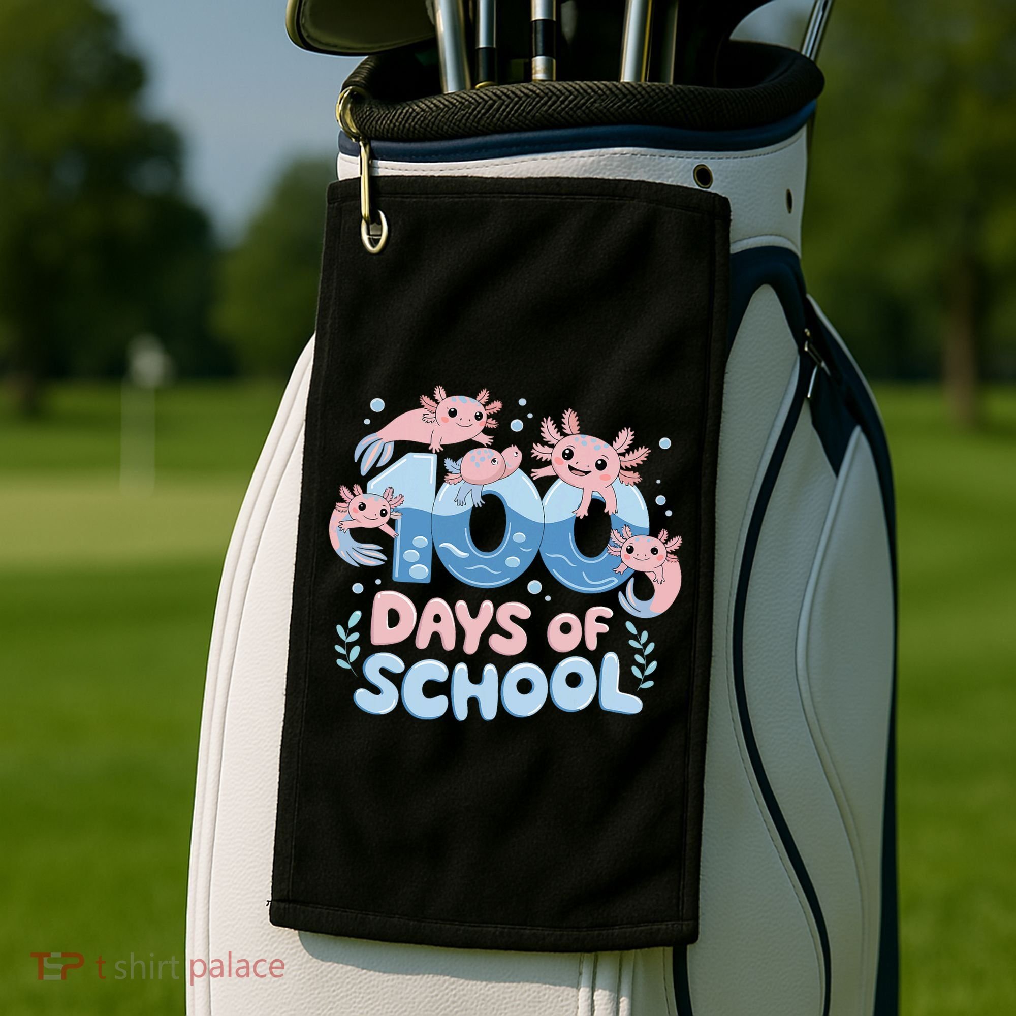 100 Days Of School Axolotl Teacher Golf Towel