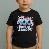 100 Days Of School Axolotl Teacher Toddler T-Shirt thumb 2